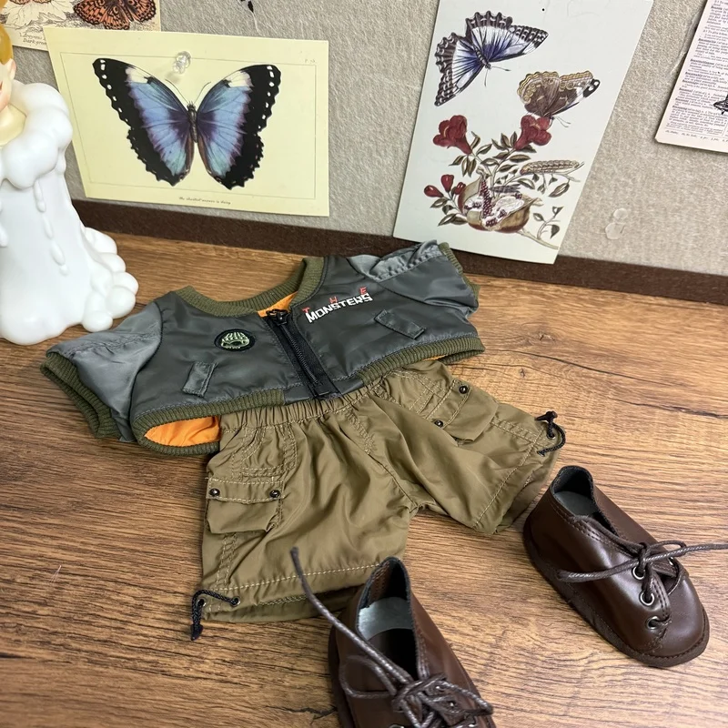 

Original 38cm Doll Clothes For Labubu Universal Pilot Jacket Set Flight Suit Vinyl Doll Jacket Doll Replacement Set Baby Clothes