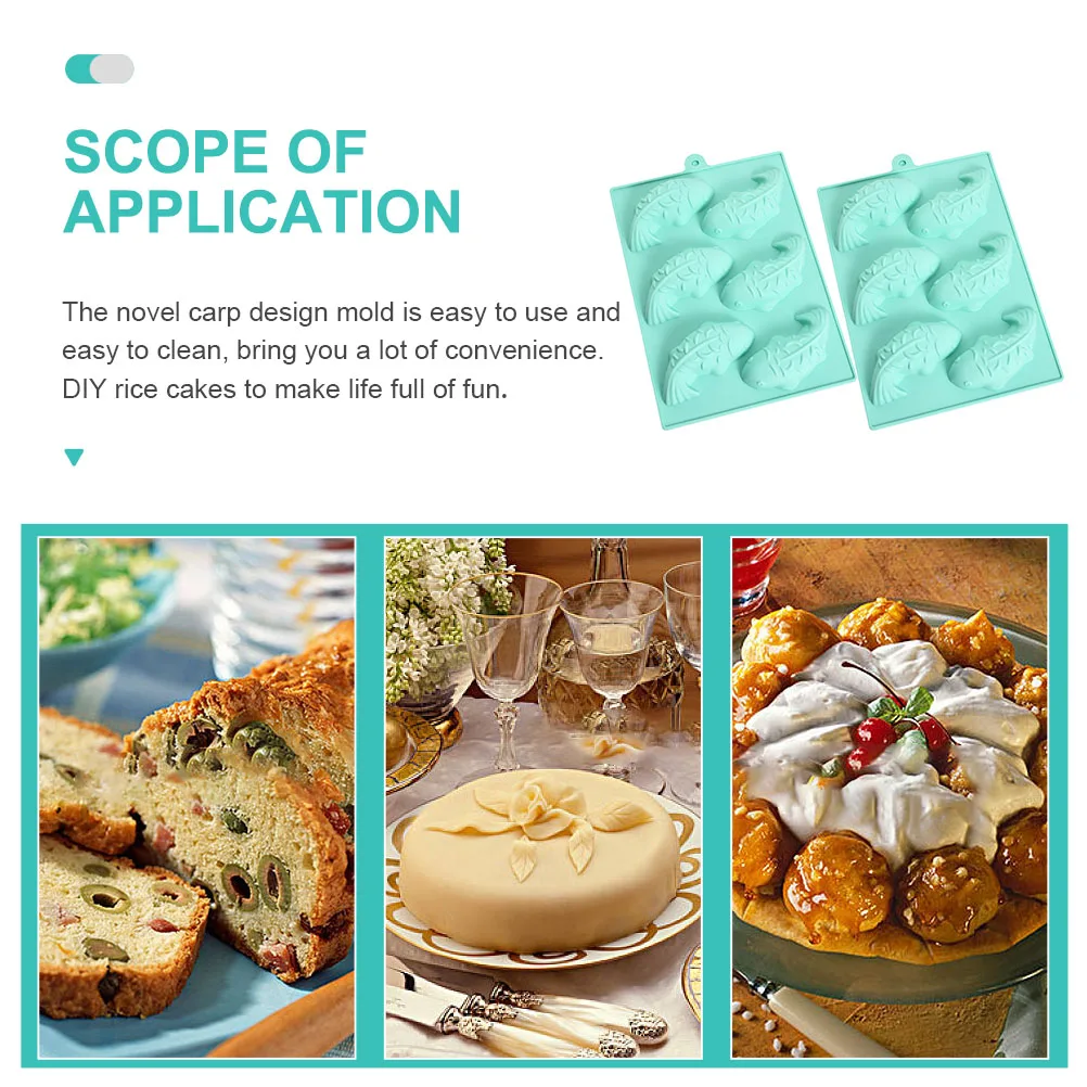 

2Pcs Silicone Carp Cake Mold High Temperature Resistant DIY Baking Supplies Cake Cookie Mold Carp Silicone Kitchen Supplies