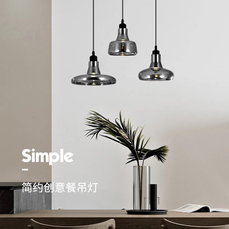 Creative LED Electroplated Chandelier Shadow Glass Nordic Lamps Industrial Style Bar Restaurant Bedroom Interior Decor Lighting