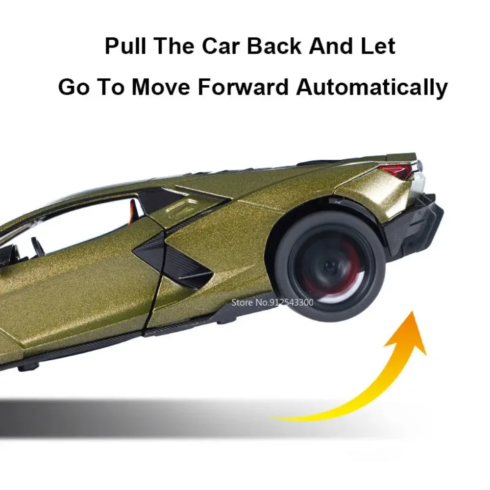 1:32 Revuelto SIAN Toy Car Model Alloy Diecast Simulation Metal Sound Light and Pull Back Cars Models for Boy Collection Toys