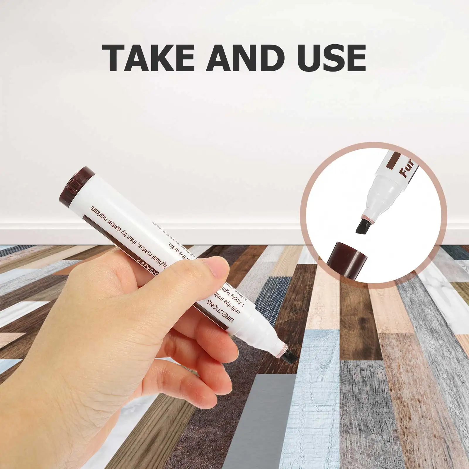 

10 Pcs Color Repair Pens Wood Grain Furniture Restoration Markers Fast Drying Waterproof Strong Coverage Paint Pens DIY Touch Up