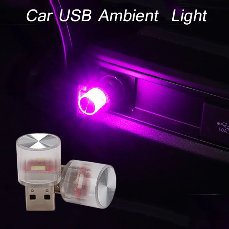 Car Mini USB LED Ambient Light Auto PC Computer Portable Light Plug Play Decorative Atmosphere Lamps for Interior Environment