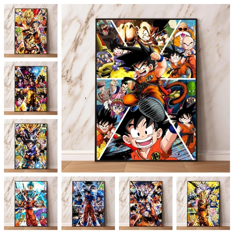 

Canvas Posters Dragon Ball Goku Kid Action Figures Home Room Painting Decorative Picture Print Wall Children's Bedroom Decor