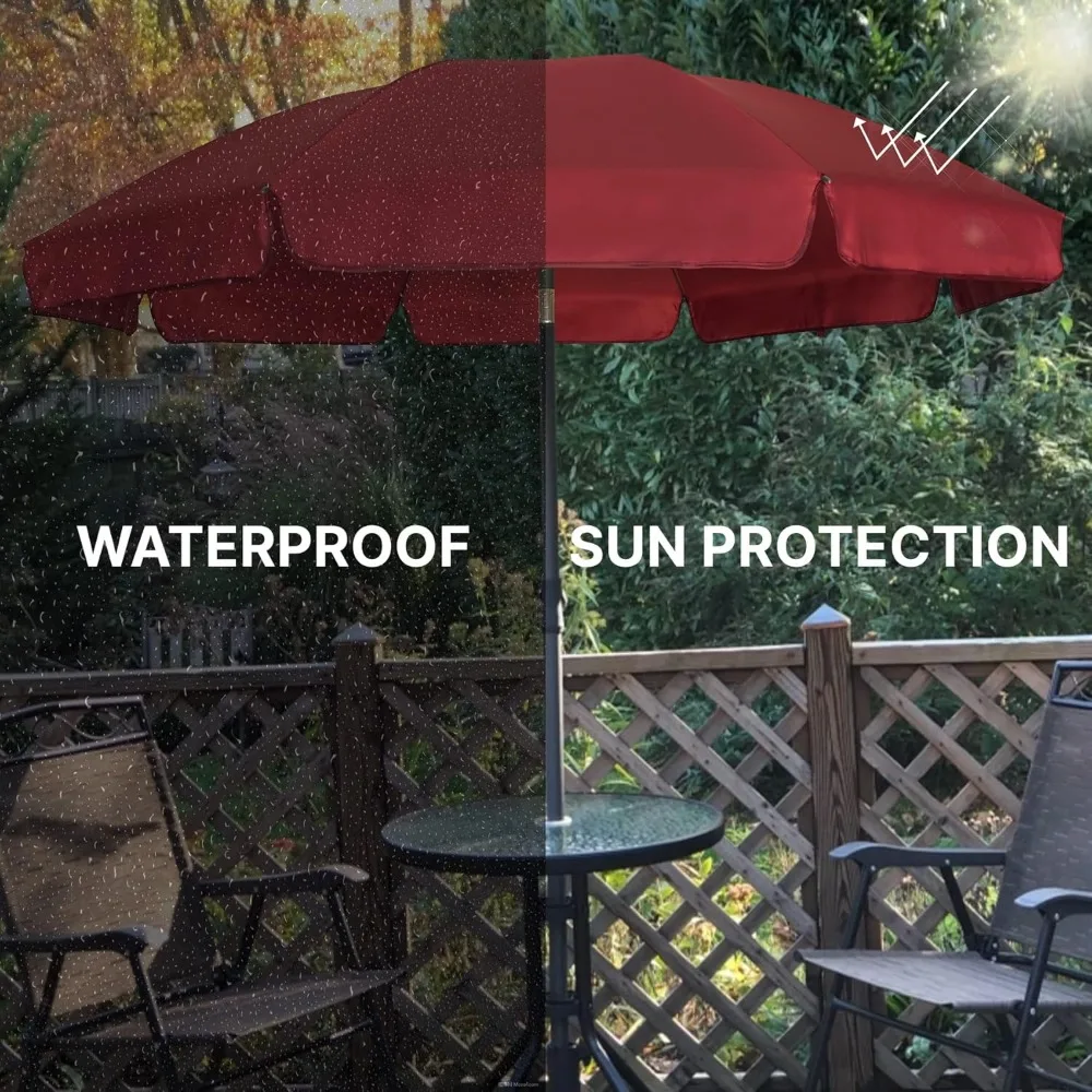 Patio Umbrella 6.5 ft Market Table Umbrella Tilt Steel Pole UPF50+ Protection, Great for Outdoor Garden Backyard