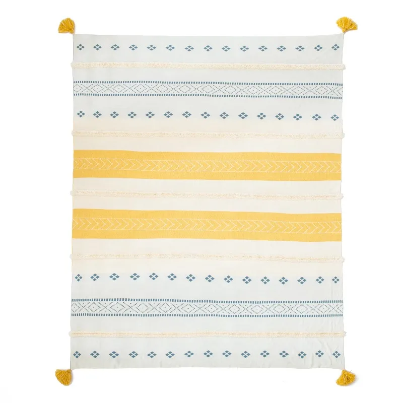 Cotton Throw Blanket Wholesale Throw Blanket Colorful Knitted Blanket Nordic Home Decor
