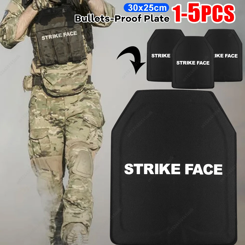 แผ่นเหล็กกันกระสุนทางยุทธวิธี 1-5 ชิ้น สำหรับเสื้อเกราะนิรภัย แผ่นเกราะป้องกันการกระแทก แผ่นคอมโพสิตกันแทง ระดับ PE IIIA มาตรฐาน A
