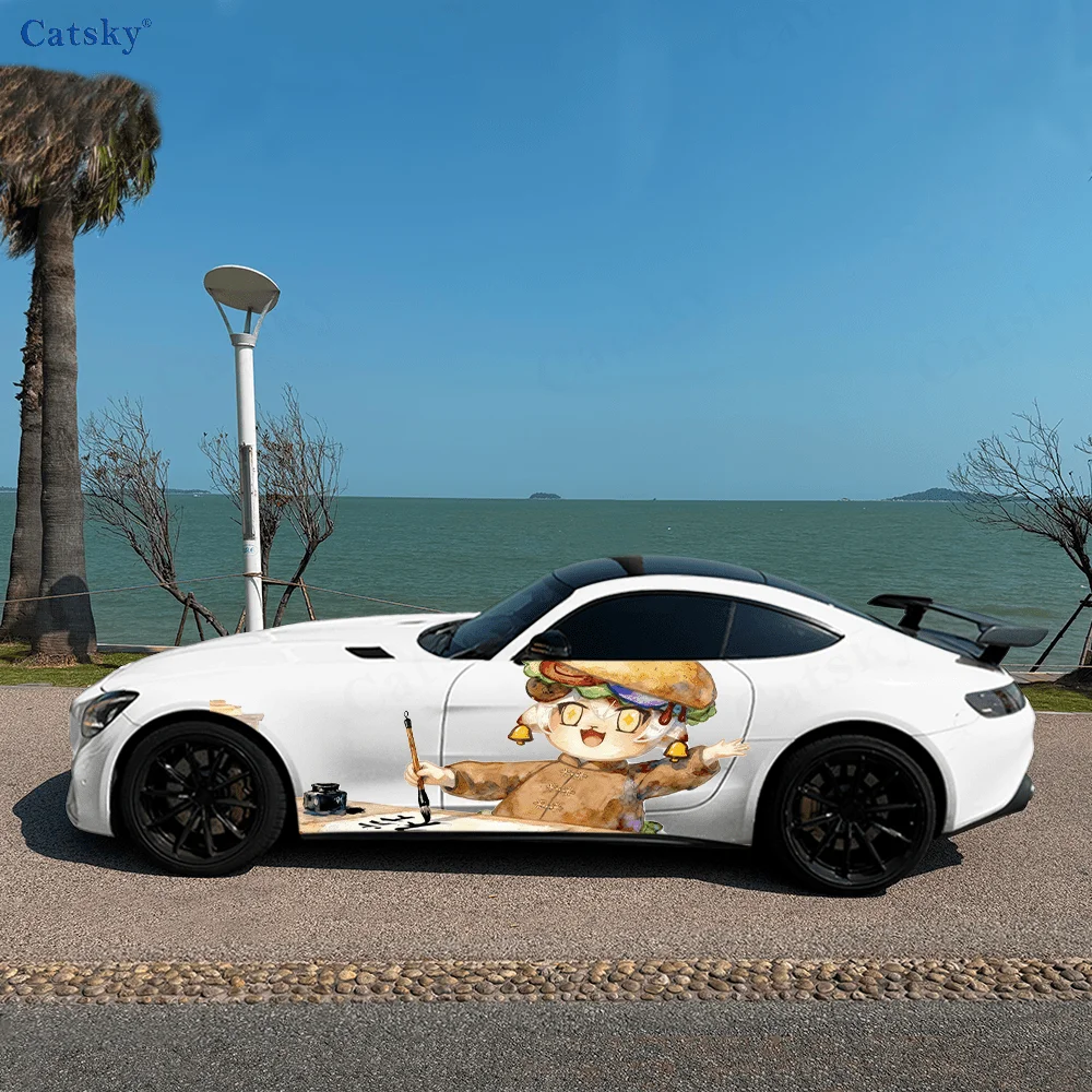 

Виниловая наклейка с изображением мультяшного персонажа, каллиграфии, автомобиля, самоклеящаяся наклейка из ПВХ, подходит для грузовиков, внедорожников, декор, автоаксессуары, подарок