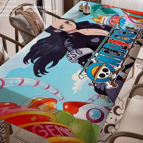 One P-piece 니코 로빈 테이블 천 직사각형 얼룩 식탁보 Oilcloth Mantel Mesa 불 침투성 식탁보 장식