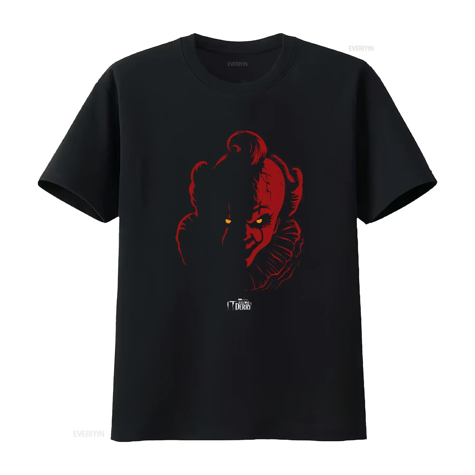 Gothic Streetwear Cool Red Hidden Demon Face Print Casual T Shirt vintage Washed designer clothes Soft Versatile graphic