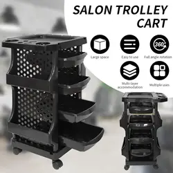 Speciality Barbershop Beauty Salon Rolling Cart Hairdressing Storage Trolley Cabinet Large Capacity Moveable Trolley Barber