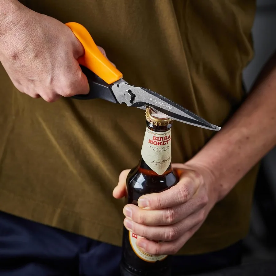 7in1 مقص حديقة متعدد الأدوات مع غمد لتشذيب النباتات الدقيقة قطع أواني الحضانة أكياس بلاستيكية وأسلاك رقيقة كومباك