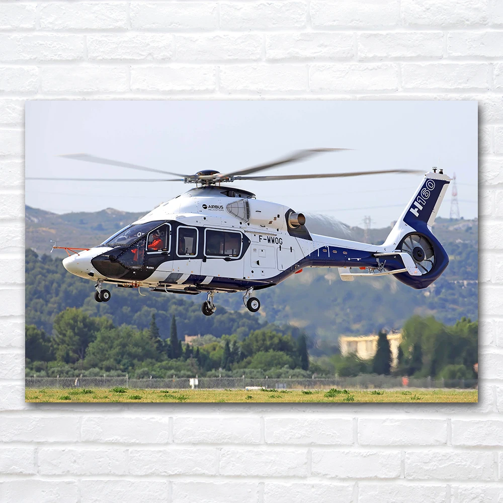 Airbus H160 Helicopter Picture Wall Art Posters and Prints Modern Aircraft Canvas Painting for Living Room Home Decor