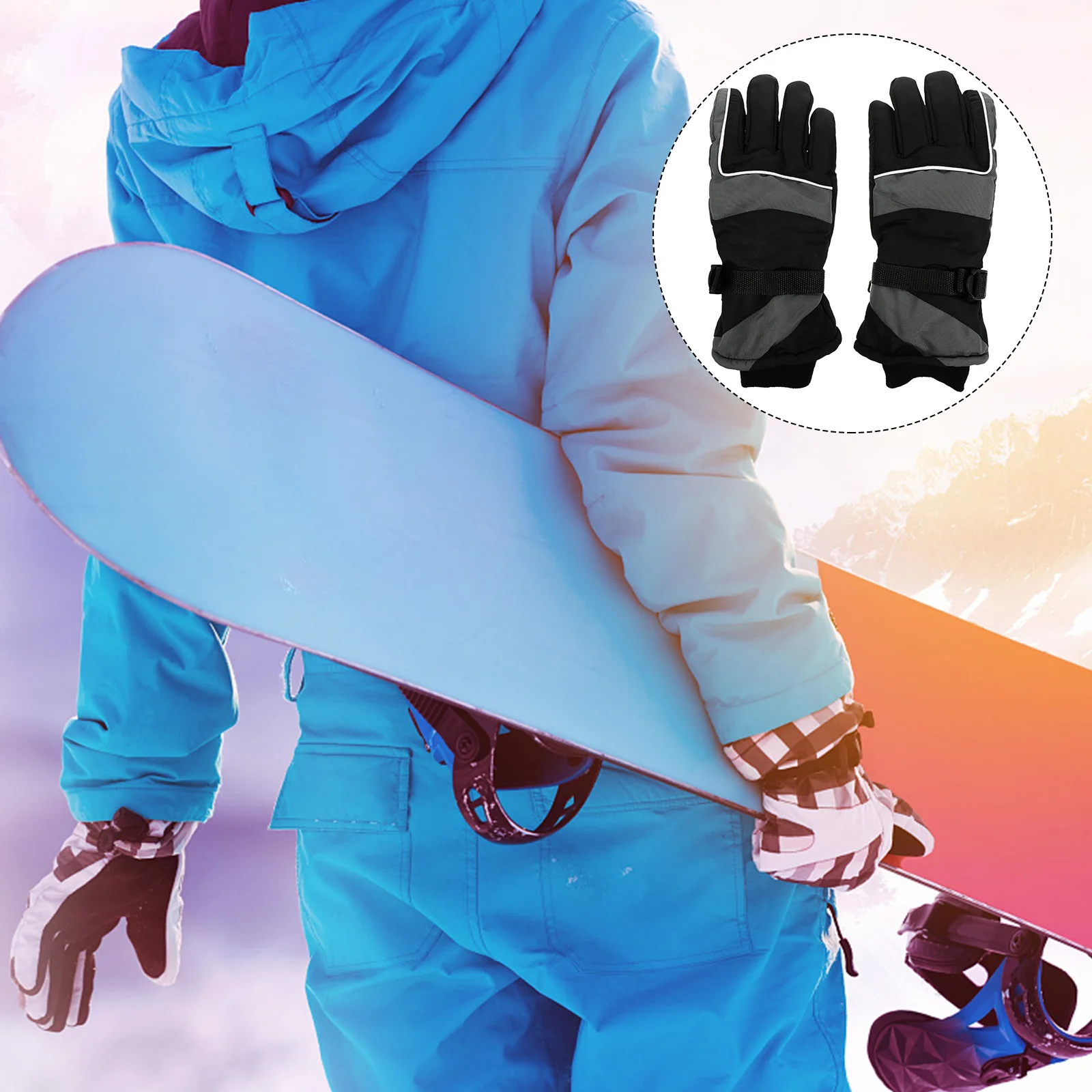 

1Pair Winter Waterproof Cycling Gloves Windproof Thick Warm Outdoor Skiing Riding Anti-Skid Gloves Motorbike Cold Weather