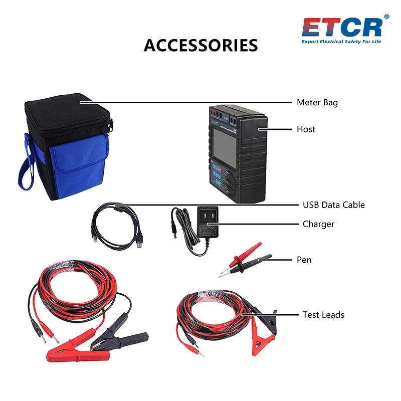 ETCR3700 Transformer Windings DC Resistance Tester 1mΩ~30KΩ Impedance Meter Intelligent Multifunction Equipotential Connection