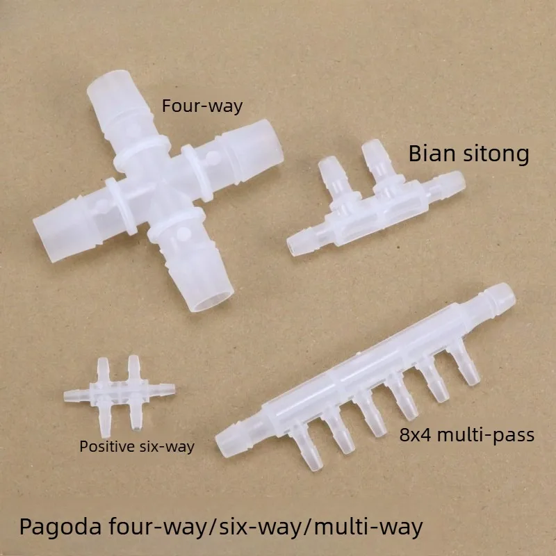 Plastic Barb Connector Equal Tee Cross Connector Hose Fitting 6 Way Water Manifold 8 Way Distributor