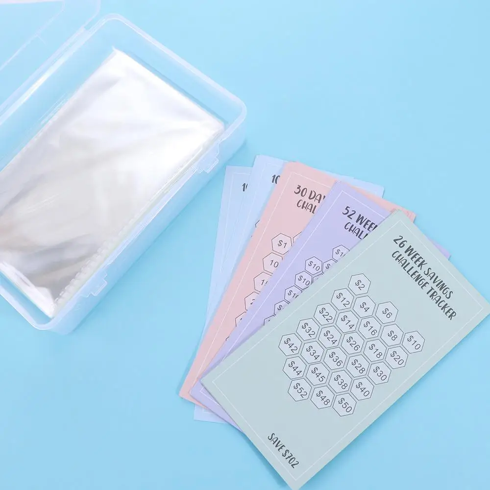 100Pcs Creativity Money Saving Envelopes Kit Cash Challenge Budget Planner 100 Envelope Challenge Box Set Dust-proof