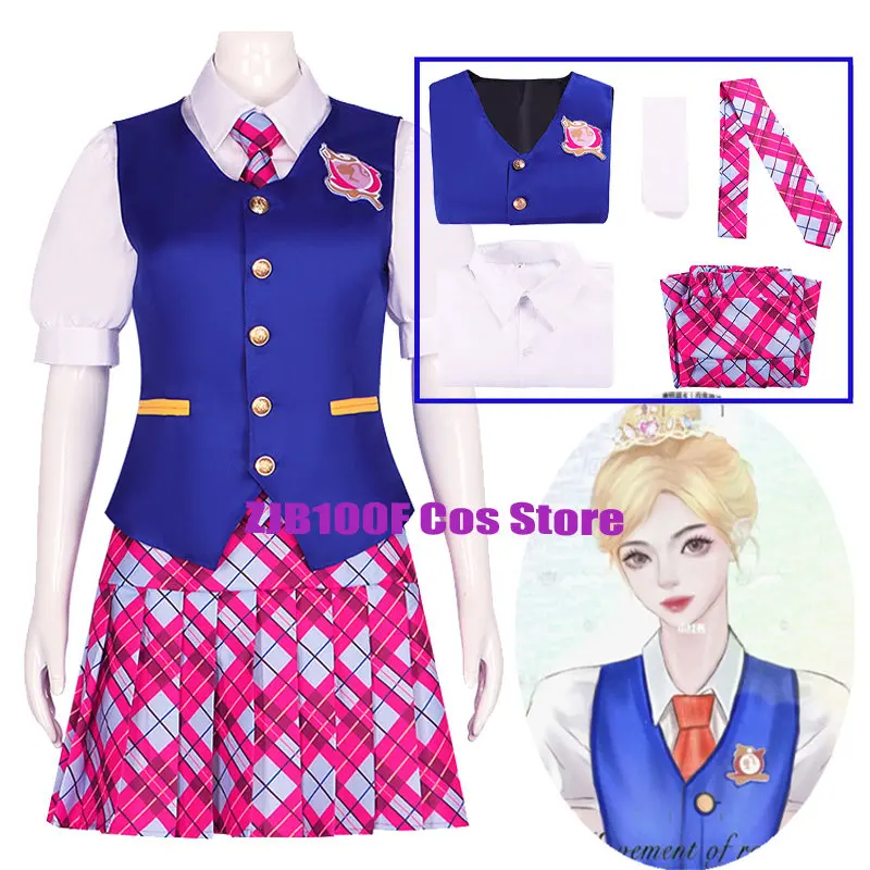 

Anime Delancy Devin Cospaly Princess Charm School Costume Women Blair Cosplay Uniform Halloween Party Princess Dress