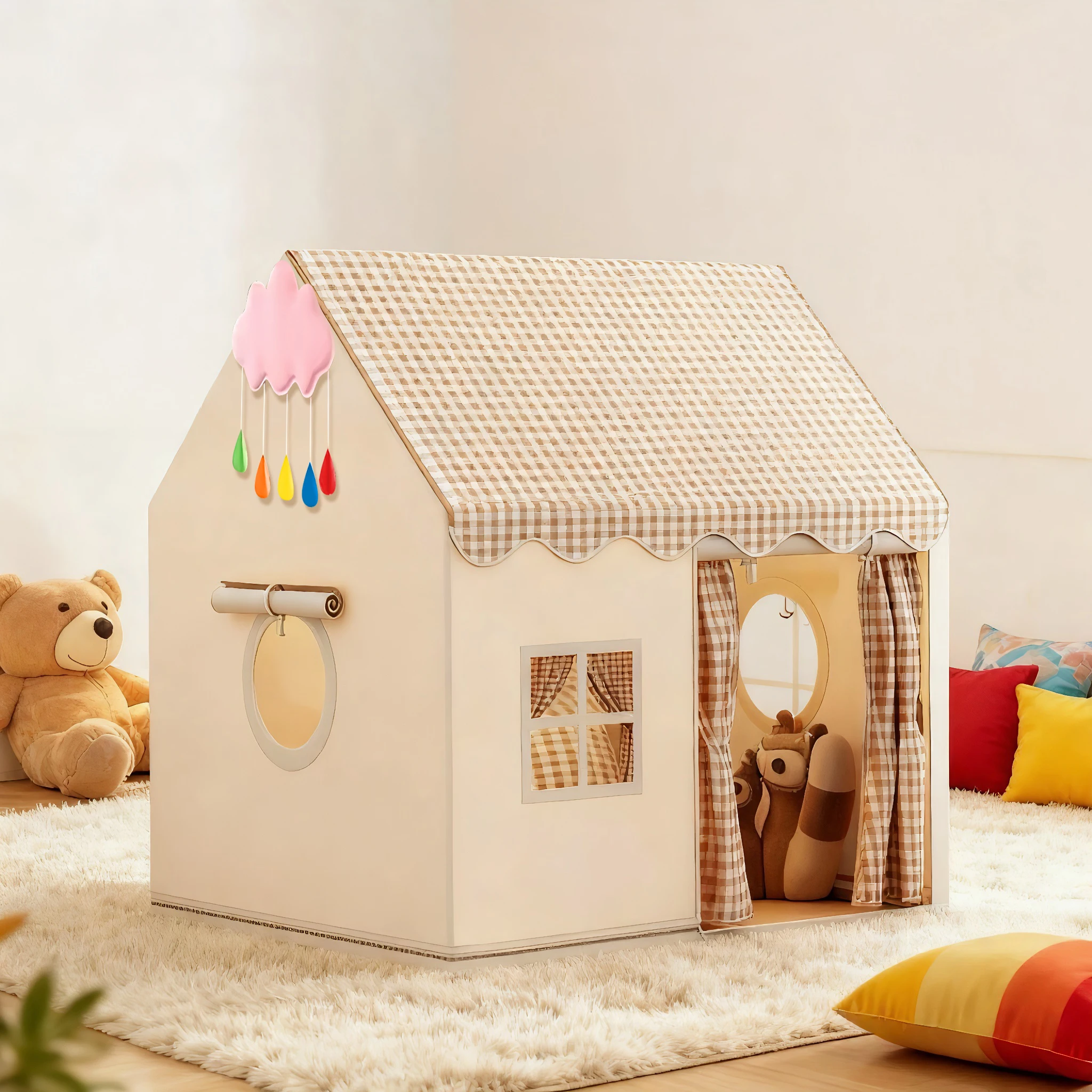 bed-canopy-partition-tent-children's-fun-playhouse-tent-fairy-tale-castle-tent-pretend-play-tent-children's-play-tent-kids'-secret-space-portable-toy-playhouse-includes-clouds-birthday-christmas-thanksgiving-halloween-party-decorations-holiday-gift-does-not-include-lights