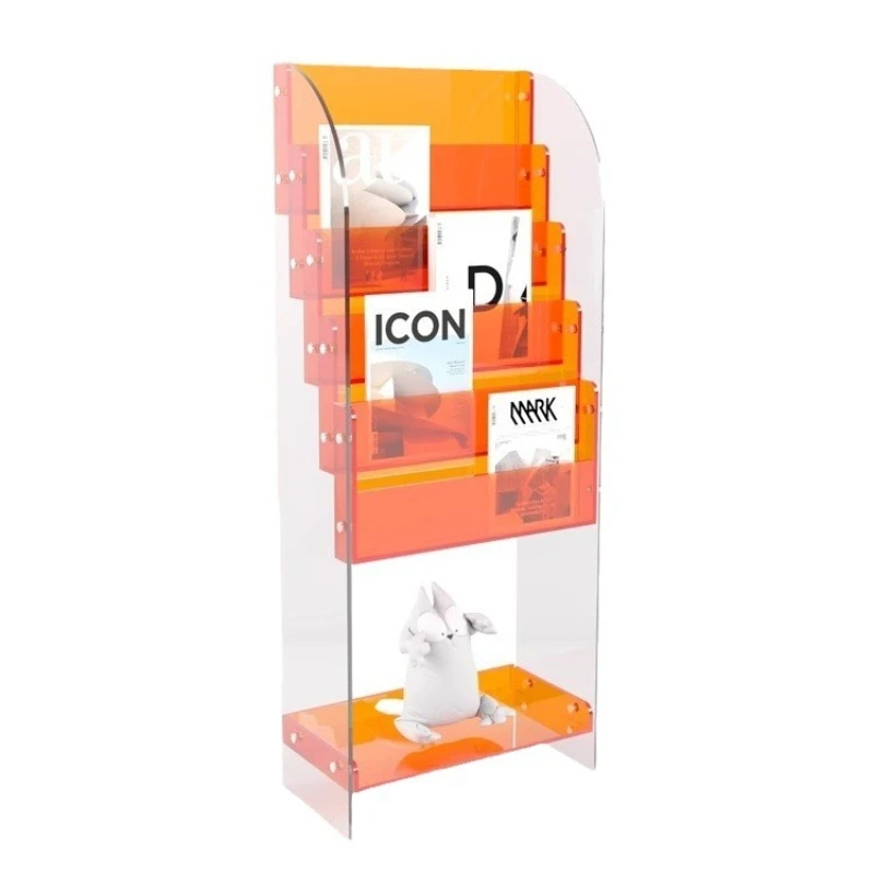 

Nordic simple acrylic bookshelf magazine storage display rack children's multi-layer picture book rack