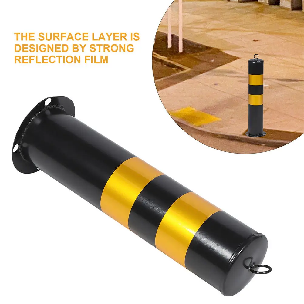 1Set Warning Column Safety Bollard Stainless Steel Reflective Road Isolation Column Parking Parking Barrier