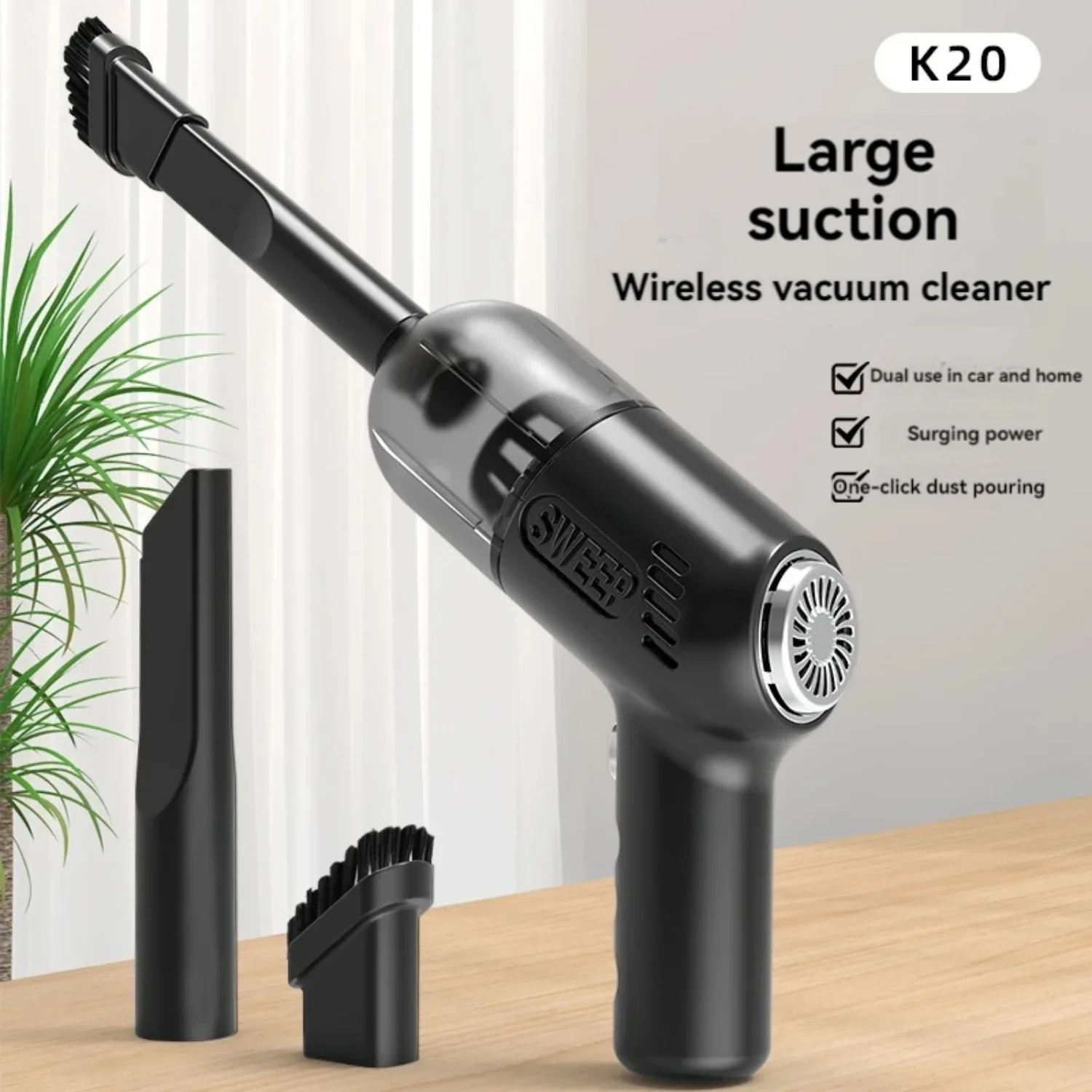 

Powerful, efficient portable mini wireless vacuum cleaner for convenient handheld cleaning in small spaces: Strong suction solut