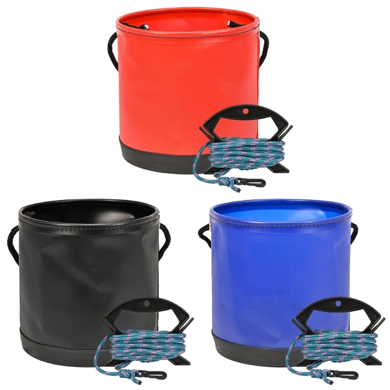 

Fishing Tackle Hanging Buckle Nylon Braided Rope Bucket Colorful Fishing Fish Box Portable EVA Bucket Fishing Accessory