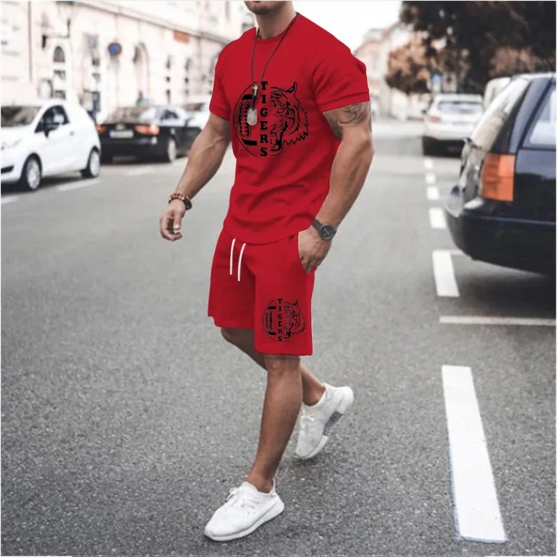 3D Print Oversized T Shirts Suits Men Shorts Tracksuit 2-piece Sets Breathable Sportswear 2 Piece Outfits Man Clothing S-4XL