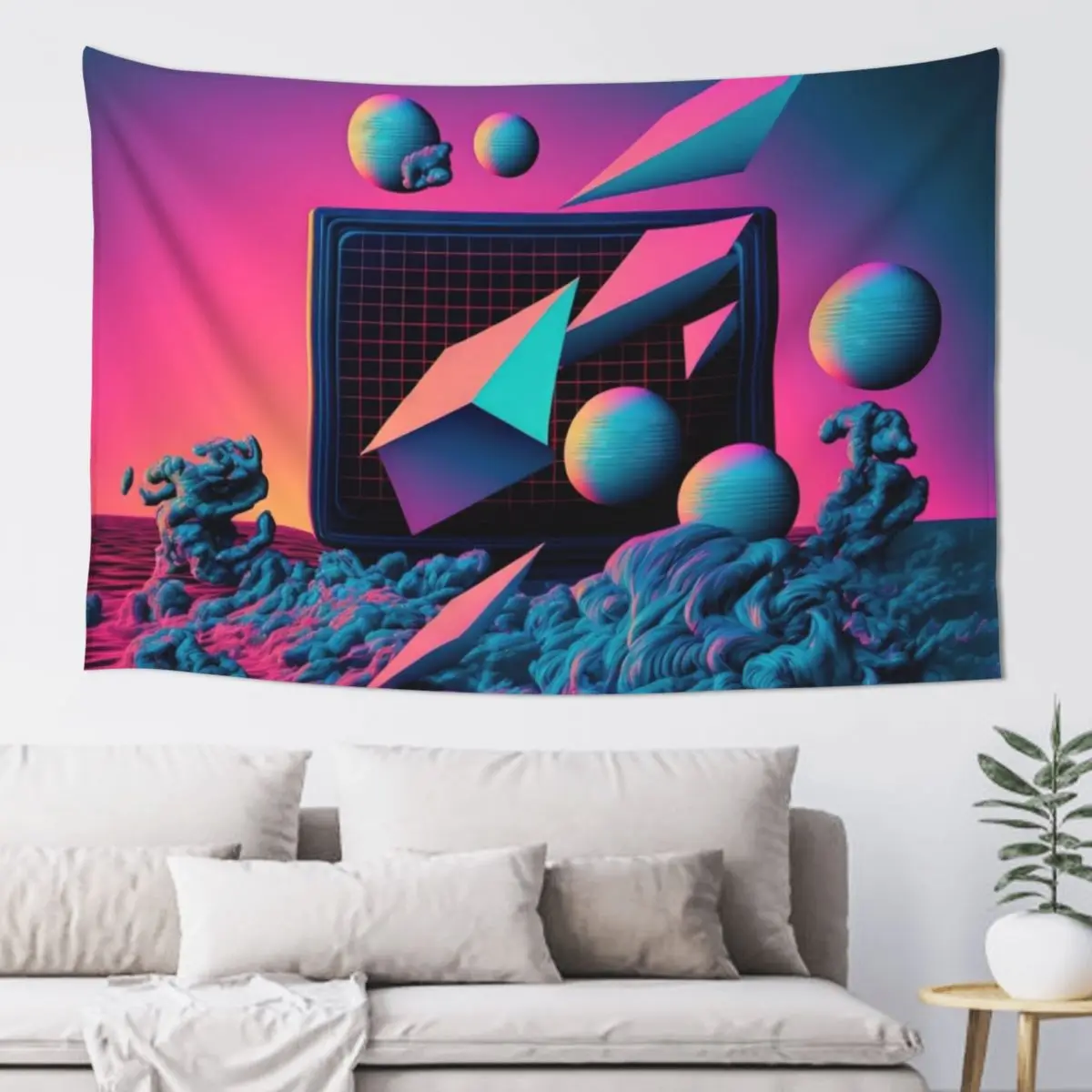 Digital Anachronisms: A Vaporwave Exploration of the Past and Future Tapestry Room Ornaments Bedrooms Decorations Tapestry