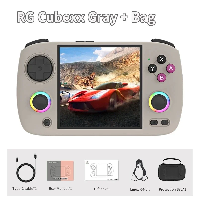 YENI ANBERNIC RG CUBE XX Retro elde kullanılır oyun konsolu Video