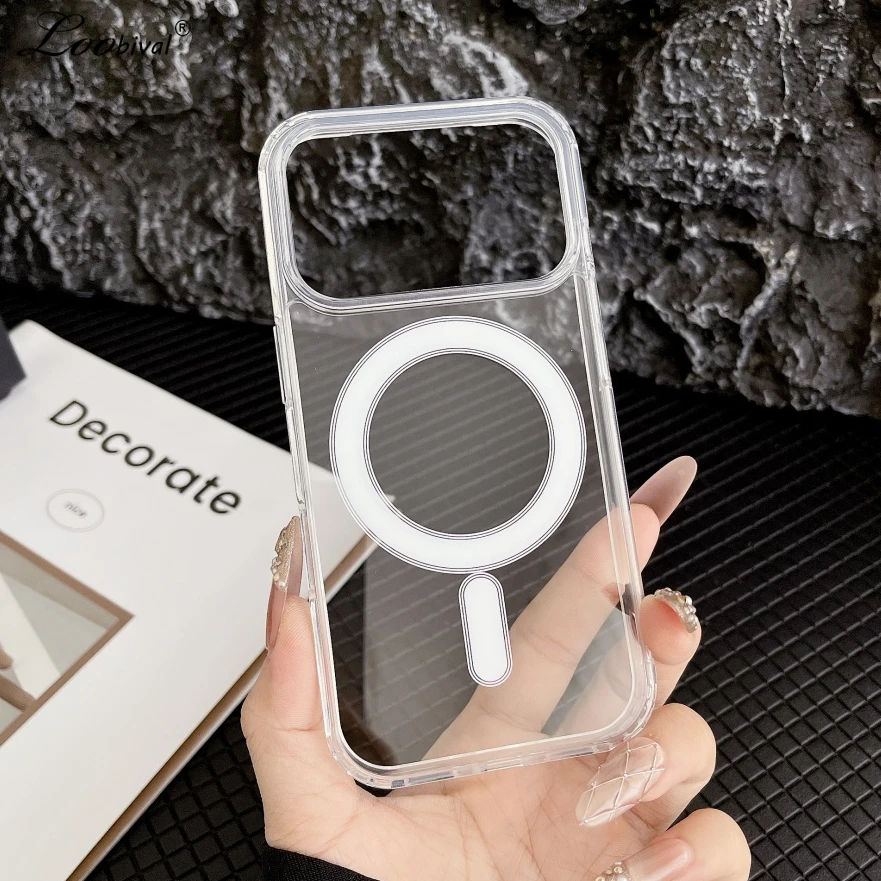 Transparente Magsafe Ultra Slim Hülle für iPhone 17 16 15 Pro Max Air 14 Plus 13 12 11 X Xr Xs Magnetische Klare Stoßfeste Abdeckung