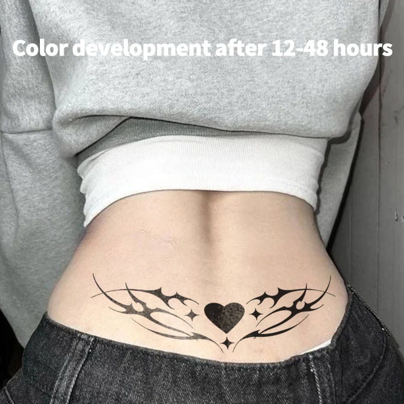 مثير ساحر القلب، البطن، عصير الأعشاب، ملصقات الوشم للنساء، الوشم المؤقت للماء على الذراعين، الجسم الوشم وهمية