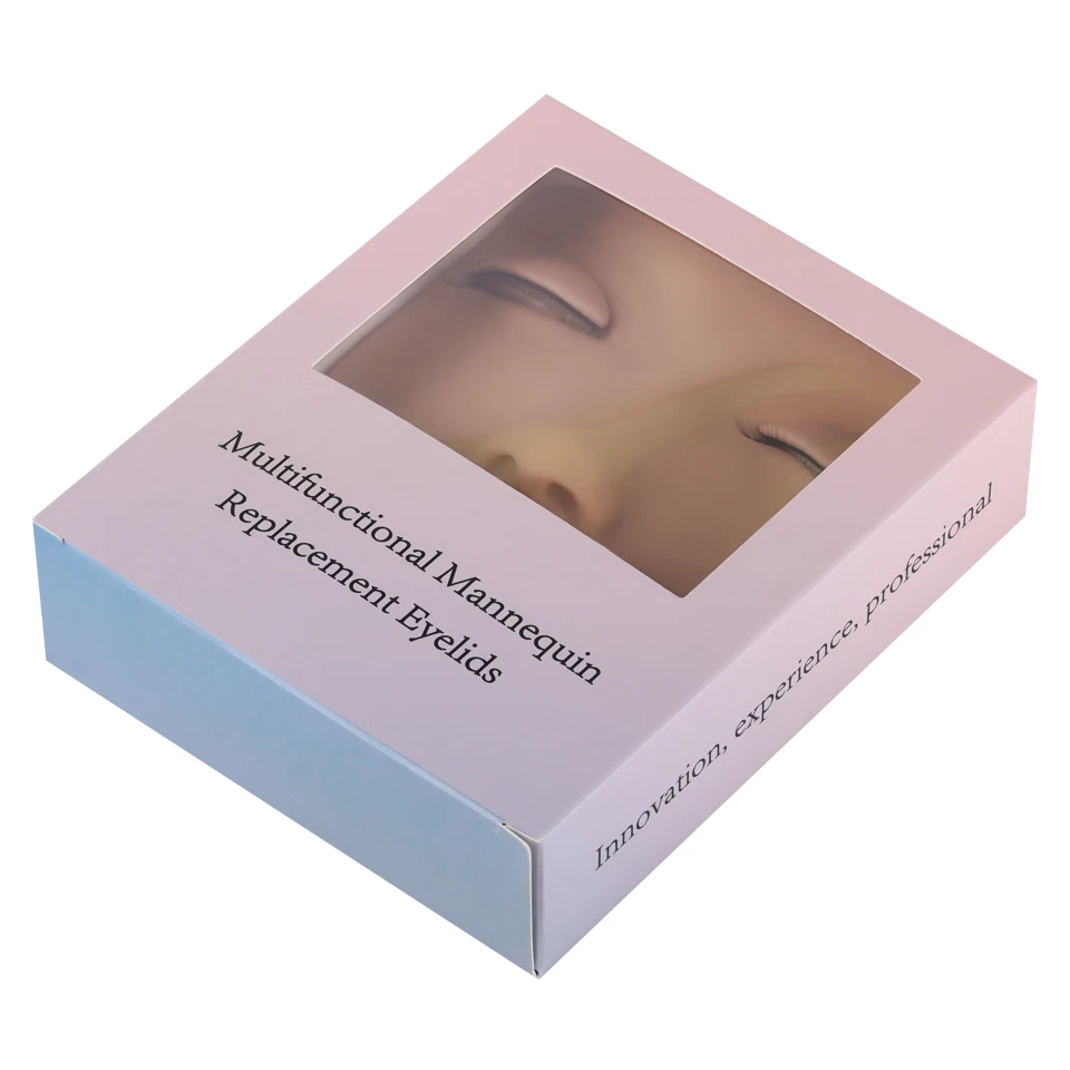 Professionelle Wimpern Mannequin Silikon Gesicht Wimpern Verlängerung Training Kit mit Ersatz Augenlider Wimpern Praxis Kopf Make-Up