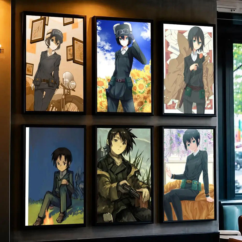 anime K-Kino Journey-Y Poster Decorative Wall Art Sticker for Cafe Office Bedroom and Living Room