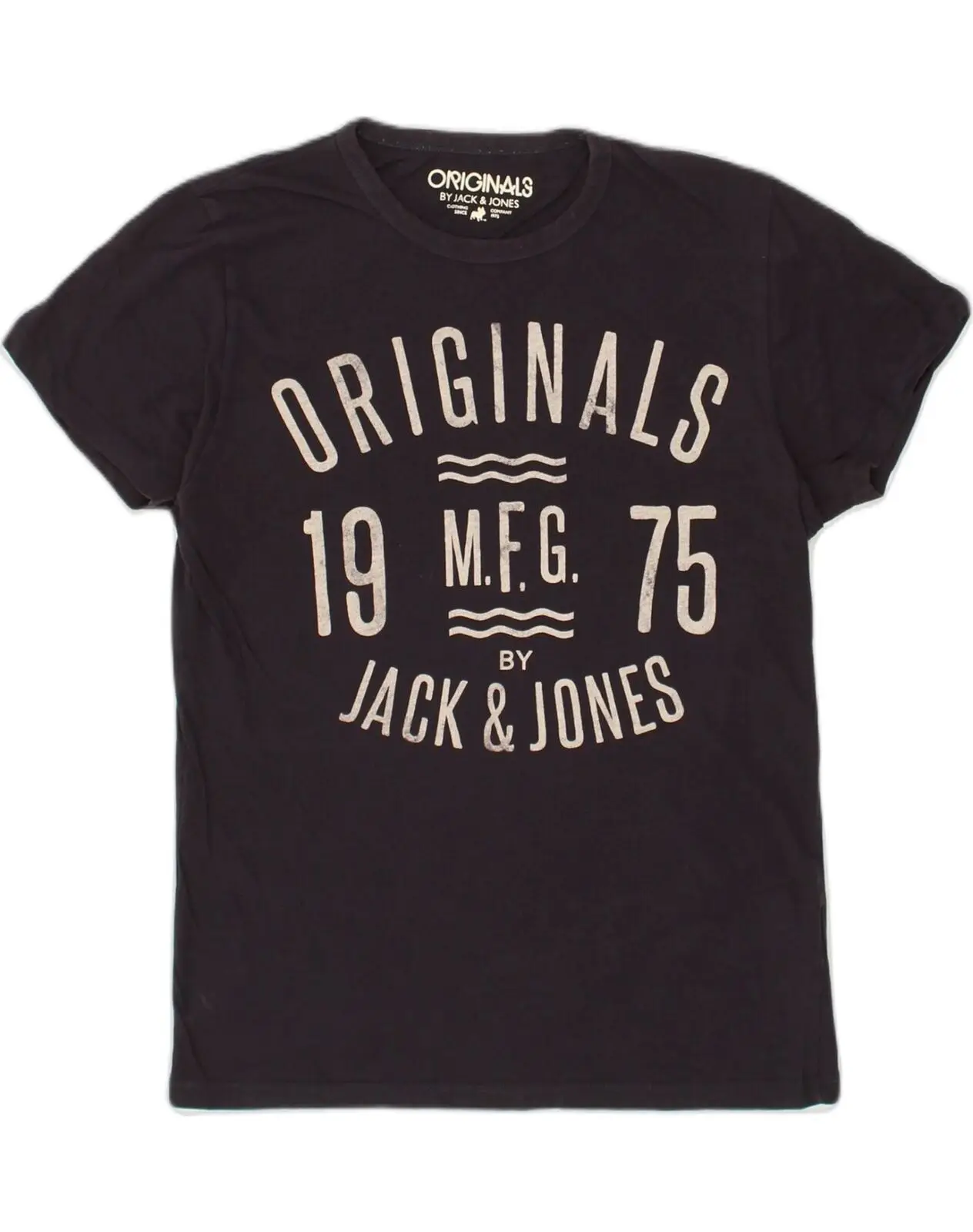 

JACK & JONES Mens Graphic T-Shirt Top Medium Blue Cotton AF26