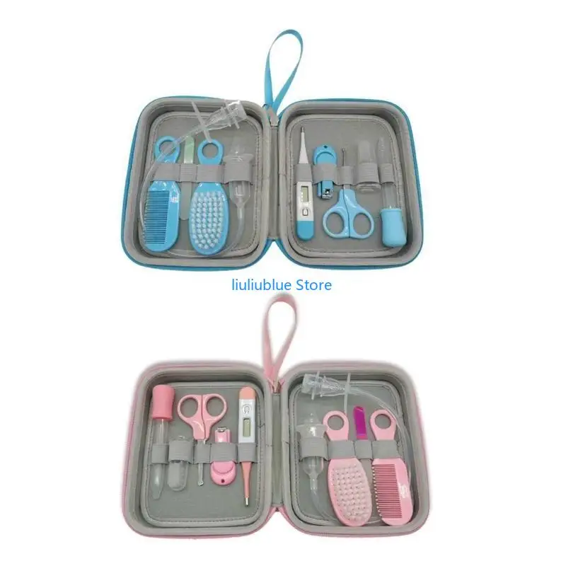 9 قطعة مجموعة العناية بالطفل للعناية الصحية فرشاة قلامة الأظافر مشط مقص ملف ميزان الحرارة الأنف الشافطة إصبع الأسنان 62CF #4