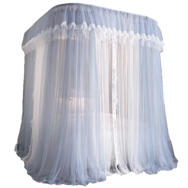 U-Shaped Rail Mosquito Net  2025 New Installation-Free, Thickened Bracket - Princess Style Floor-Mounted Pattern Net for Bedroom