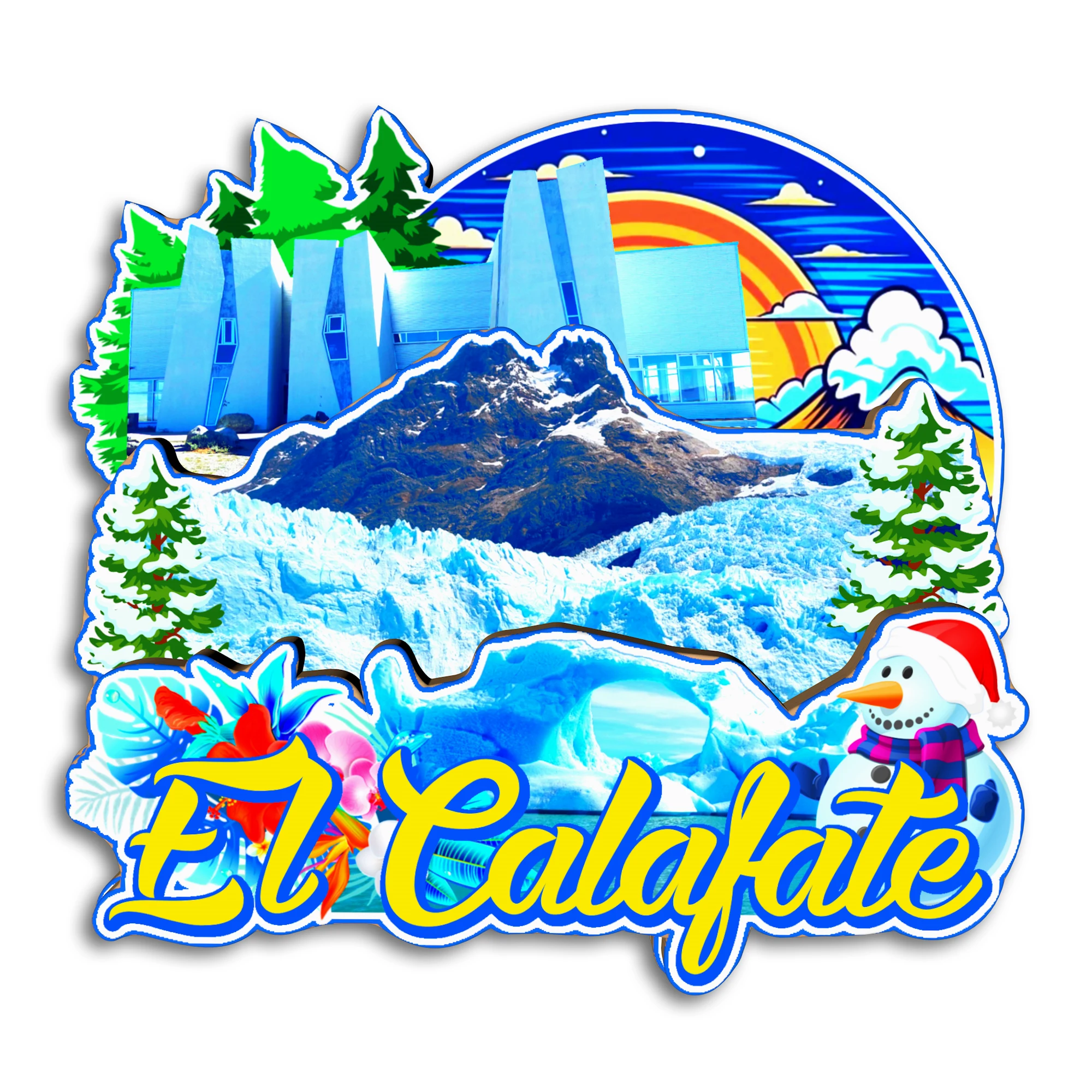 El CalafateSan كارلوس دي باريلوشي Ushuaia Puerto Iguazu Mendoza الأرجنتين الولايات المتحدة الأمريكية مغناطيس الثلاجة هدية تذكارية للسفر