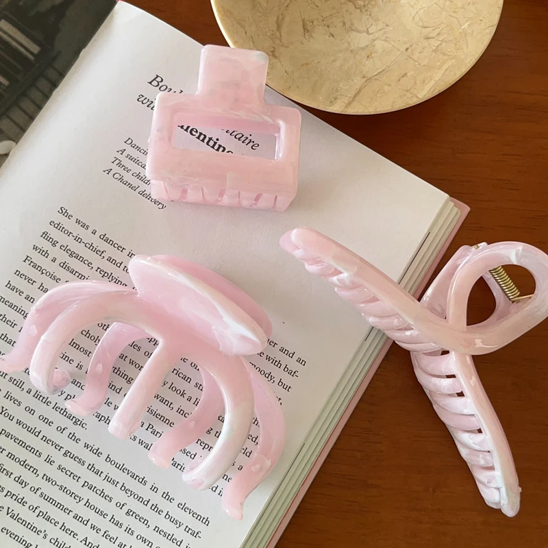 Haarklammern für Frauen und Mädchen, Rosa Haarkrallen, Rutschfeste Krabben-Haarspangen, Modische Haaraccessoires, Geschenke – Detail 6