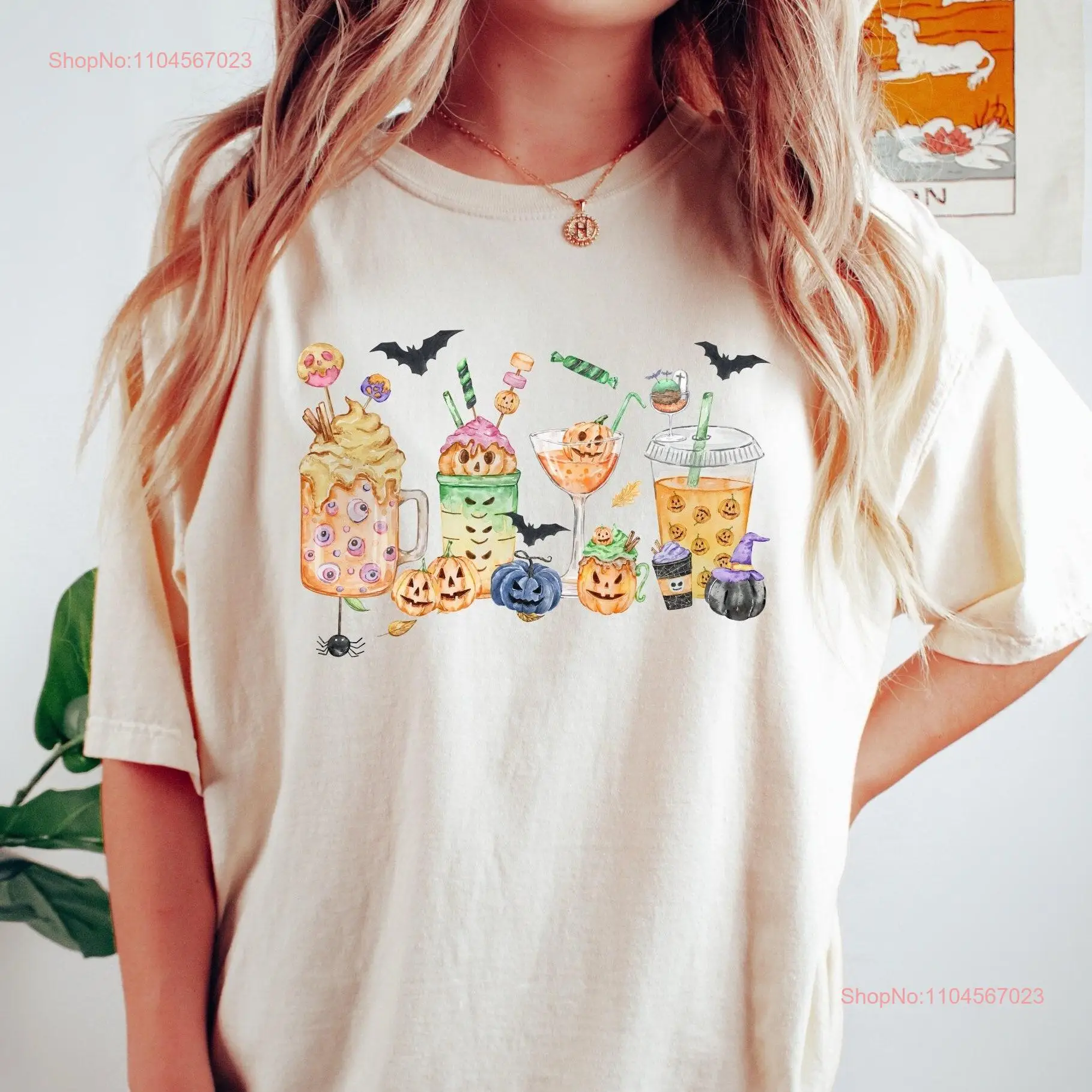 

Halloween Coffee T Shirt Comfort Colors Fall Pumpkin Spice Latte Lover Spooky long or short sleeves