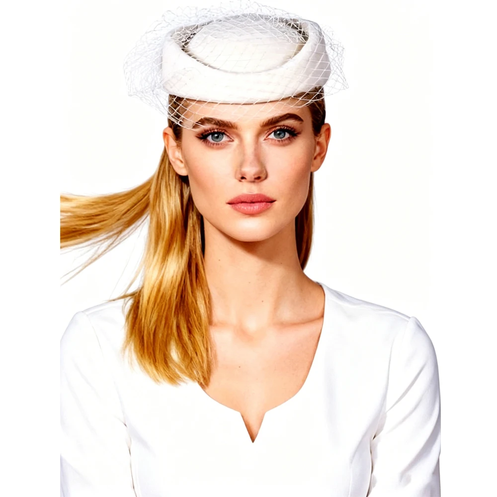 FS Retro Cocktail Tea Party Fascinators Cap Wool Church Hats For Women Elegant Black White Veil Small Top Hat Chapeau 2026