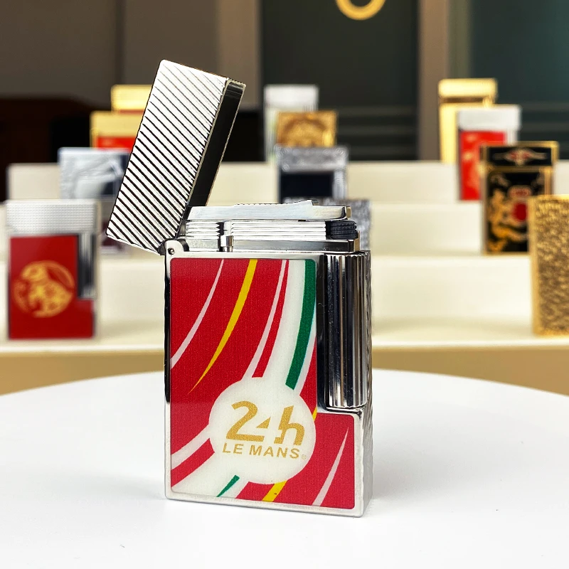 New commemorative edition single and double flame luxury lighter Ping Sound natural paint cigarette smoking butane lighter 11273