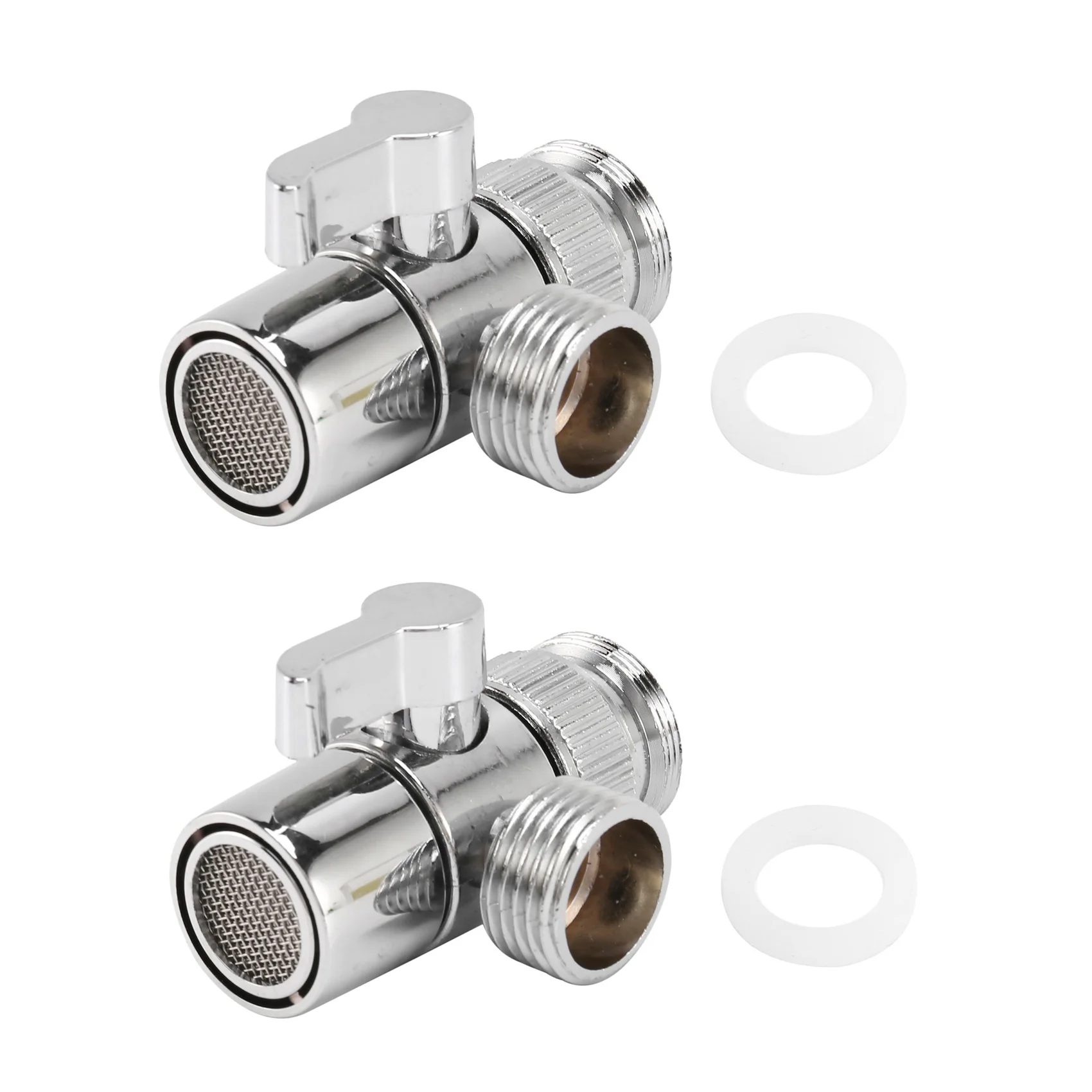 AT02-2X Faucet Valve Diverter Sink Valve Water Tap Faucet Splitter Adapter Home Bathroom Kitchen Diverter