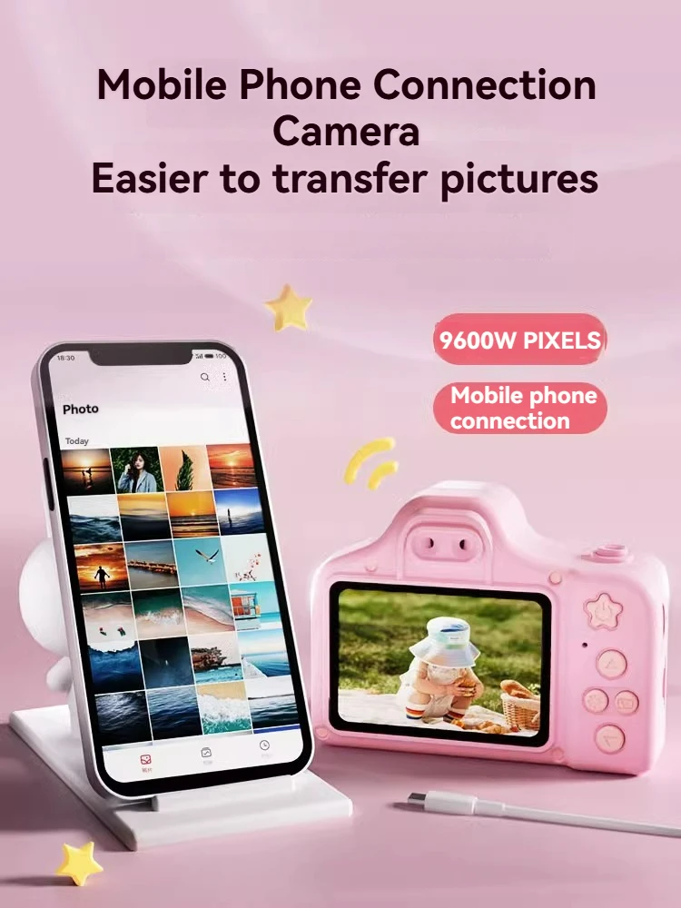 Cámara para niños, juguete de vídeo HD de 1080P, cámara Digital de conejo bonito, juguetes educativos para niños, juguete de fotografía al aire libre, regalos para niños y niñas