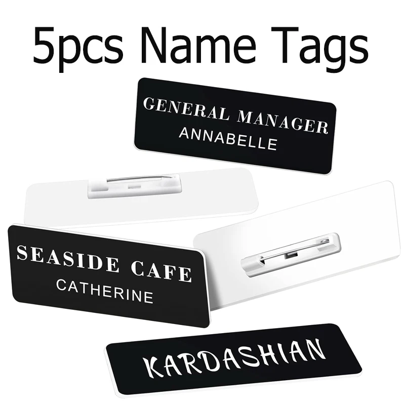 

Daily Use Name Tags Badges 5Pcs Personalized Name Badge Pin Backing For Office Workers Employees