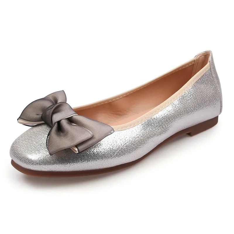 

Soft Sole Foldable Women Ballet Flats Bow-knot Ladies Shoes Office Big Size Female Loafers Spring Autumn Shoes