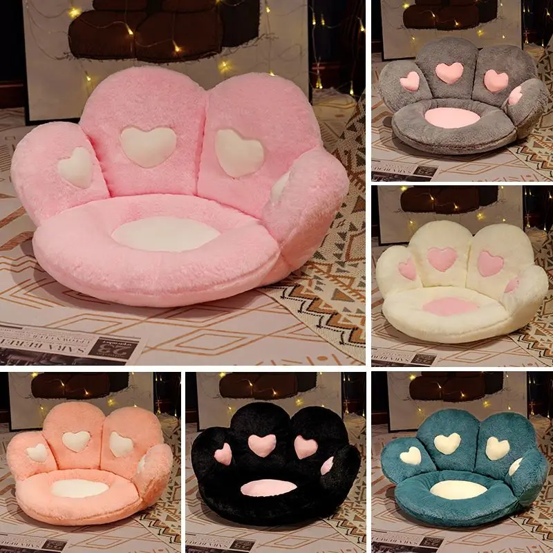 

Lovely Plush Cat Paw Seat Cushion Soft Comfortable Plush Waist Support Chair Cushion Cute Office Chair Cushion Birthday Present