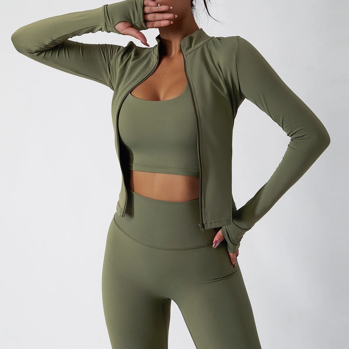 

New Women Tracksuit Yoga Set Workout Sportswear Gym Clothing Fitness Long Sleeve Crop Top High Waist Leggings Sports short Suits