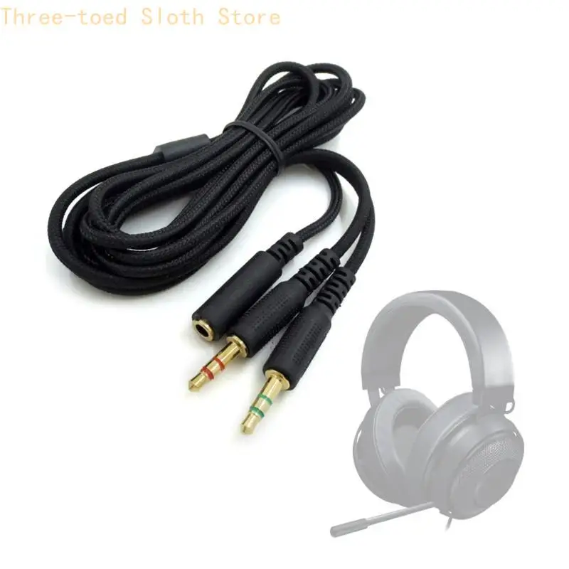 Verbessertes 3,5-mm-Nylonkabel, Buchse auf Stecker, 1 auf 2 Verlängerungskabel für Headset E74A – Detail 8