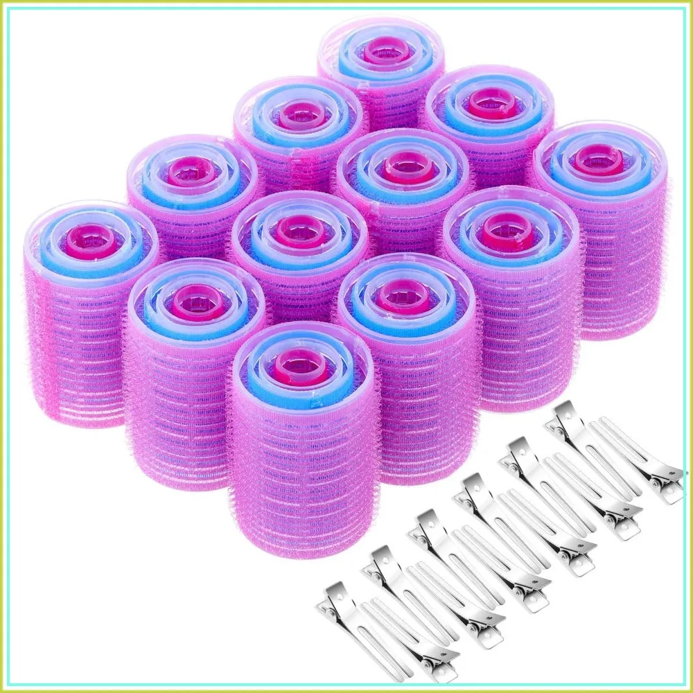 

60 Pcs Self-Grip Rollers Set - Multicolored Curlers & Clips for Heatless Hairstyling