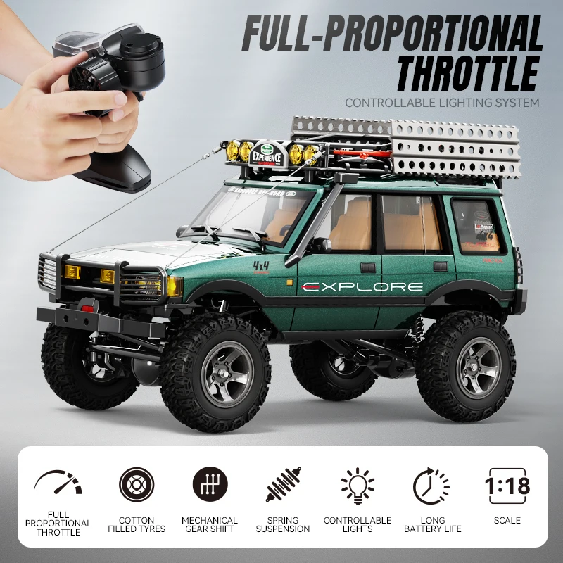 LR1801 Professionelles RC-Auto 1/18 Maßstabgetreuer Offroad-Crawler 8KM/H 2,4G 4WD Ferngesteuertes Spielzeugauto-Modell Outdoor Geschenk für Erwachsene